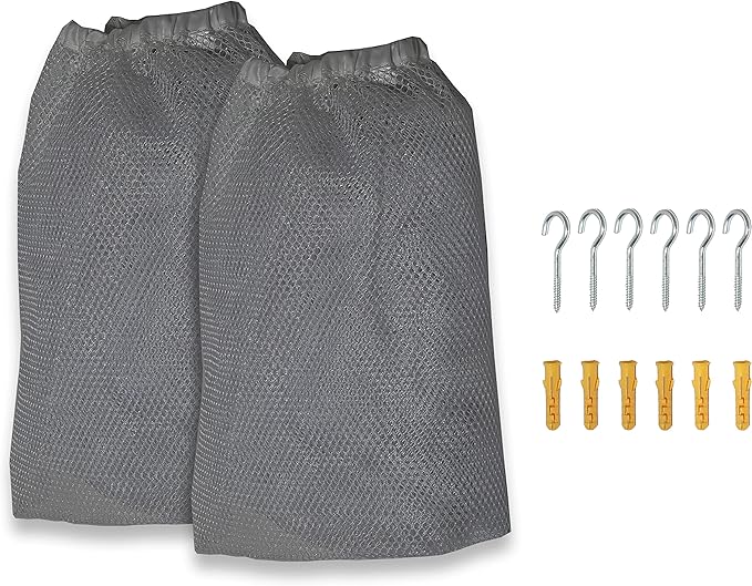 Simple Houseware 2 Pack Stuffed Animal Toy Hammock Net, Corner Wall Storage for Kids Room, Gray