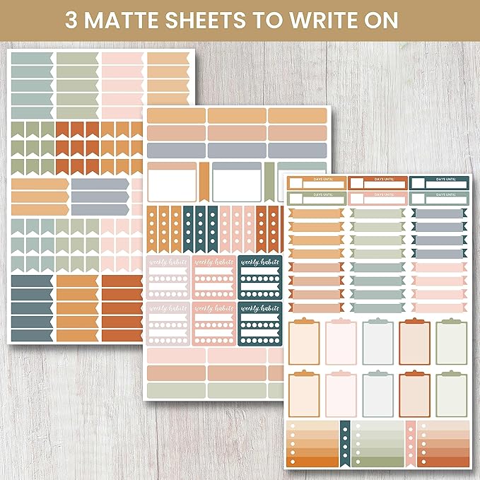 bloom daily planners Color Coding Planner Stickers - Muted Neutrals 1/4" Minimalist Dot Labels - Six Sheets, 1000+ Stickers Per Pack! - Sweater Weather
