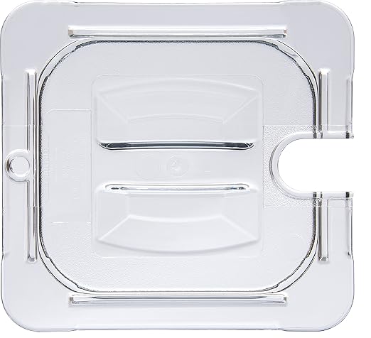 Carlisle FoodService Products Storplus 1/4 Size Notched Universal Food Pan Lid with Molded Handle for Catering, Buffets, and Restaurants, Polycarbonate, Clear, (Pack of 6)