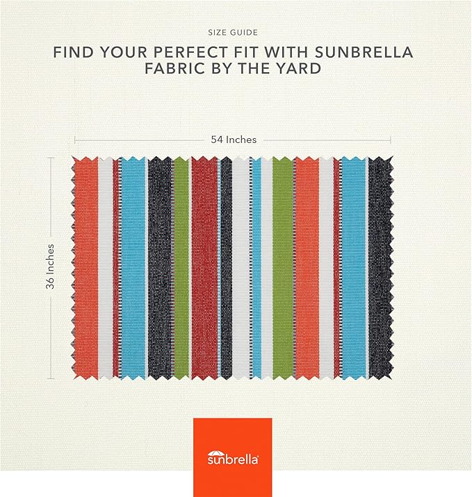Sunbrella Outdoor Fabric by The Yard | Carousel Confetti (Striped) | Official Sunbrella Seller | Indoor or Outdoor Upholstery Fabric for Chairs, Cushions, Drapery, Pillows, Furniture