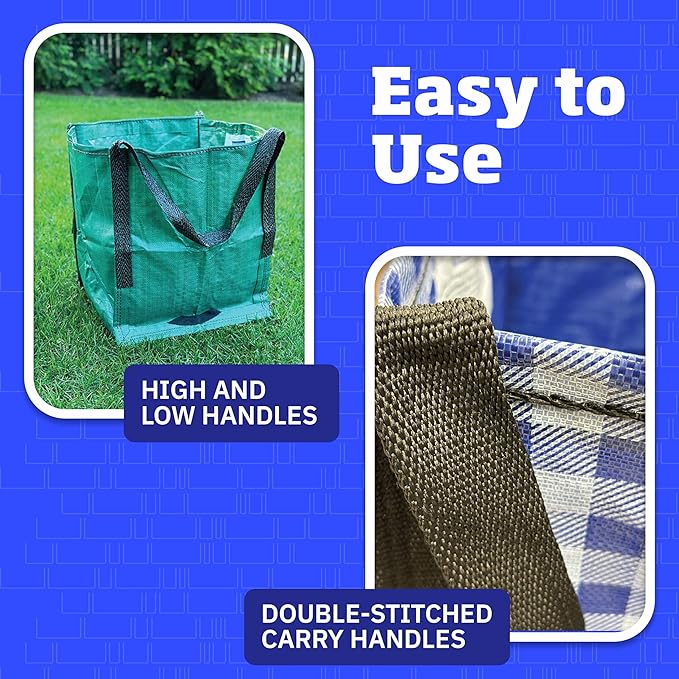 DURASACK Heavy Duty Storage Tote Bag 22-Gallon Rugged Woven Polypropylene Moving Bag, Reusable Self-Standing Design, Holds up to 500 Pounds, Single, Blue