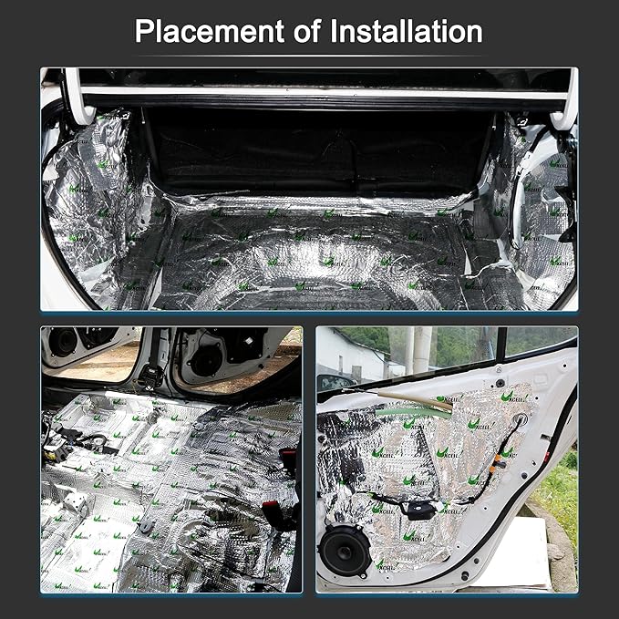 uxcell 34pcs 80mil 36sqft Car Sound Deadener Heat Insulation Mat Butyl Pad Damping Self Adhesive Deadening Material Door Roof Floor Sound Barrier