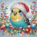 Antor Christmas Diamond Painting Bird on Decorated Branch, 5D DIY Special Shaped Diamond Art Kits for Adults Beginners, Crystal Rhinestones Holiday Winter Canvas, Christmas Home Wall Decor Crafts Gift