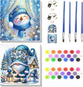 2 pack Christmas Paint by Numbers Kit for Adults Beginner with Framed,Snowman Easy Adult Paint by Number Kits on Canvas DIY Painting for Beginners Art by Numbers for Home Wall Decor 10x10 Inch