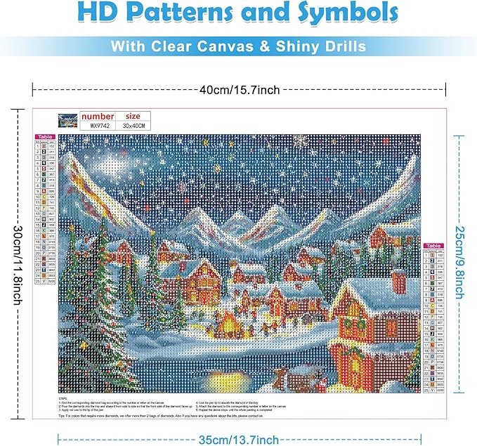 MOGTAA Christmas Snowman Diamond Art Kits for Adults, 5D Full Drill Winter Diamond Painting Kits for Adults Beginner, DIY Round Diamond Dots for Adults, Gem Art for Home Wall Decor 12 X 16 Inch