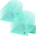 Delifox Inclined Desk File Organizer,Vertical File Folder Holder Stand Metal Rack File Sorter for Office Classroom Desktop Organization
