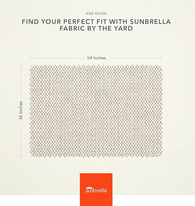 Sunbrella Outdoor Fabric by The Yard | Blend Linen (Solid) | Official Sunbrella Seller | Indoor or Outdoor Upholstery Fabric for Chairs, Cushions, Drapery, Pillows, Furniture