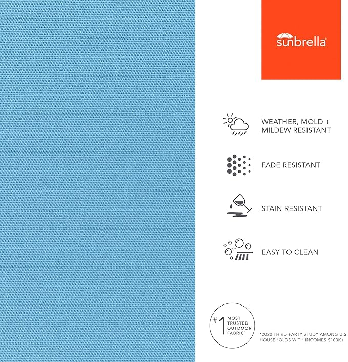 Sunbrella Outdoor Fabric by The Yard | Canvas Sky Blue | Official Sunbrella Seller | Indoor or Outdoor Upholstery Fabric for Chairs, Cushions, Drapery, Pillows, Furniture