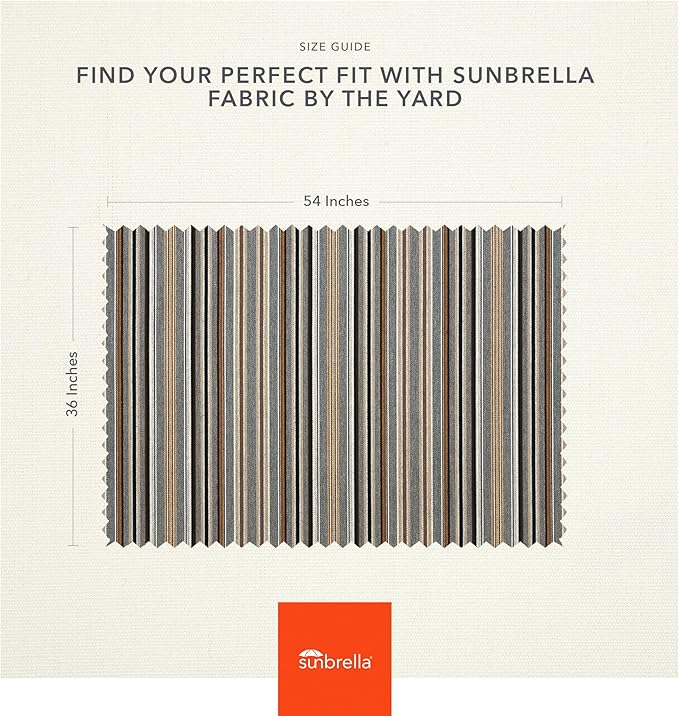 Sunbrella Outdoor Fabric by The Yard | Cultivate Stone (Striped) | Official Sunbrella Seller | Indoor or Outdoor Upholstery Fabric for Chairs, Cushions, Drapery, Pillows, Furniture