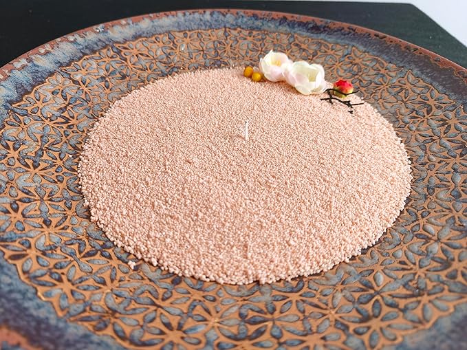 DRMAISON Pearled Candle Wax Sand DIY Kit - 17.6 oz, Cream Brown, Non-Toxic&Smoke-Free, Refillable with 30 Wicks, Long-Lasting Flame, Highly Customizable for Wedding, Party&Holiday Decor