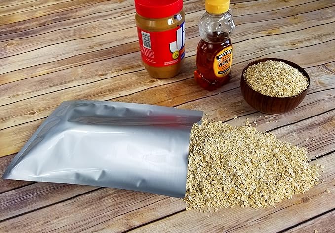 7.5 Mil (Per Side) Mylar Bags/Pouches - Multiple Sizes Genuine Aluminum Foil-Lined Bag for Long Term Food, Grain, Rice, Baking, Storage Container (50) (8"x12")