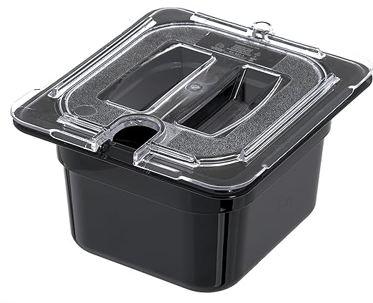 Carlisle FoodService Products Storplus 1/4 Size Notched Universal Food Pan Lid with Molded Handle for Catering, Buffets, and Restaurants, Polycarbonate, Clear, (Pack of 6)
