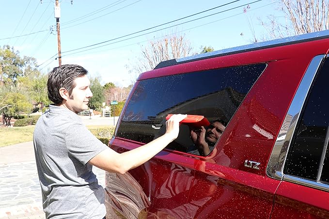 California Car Duster Jelly Blade Flexible Silicone Auto Drying Tool in Red 20083
