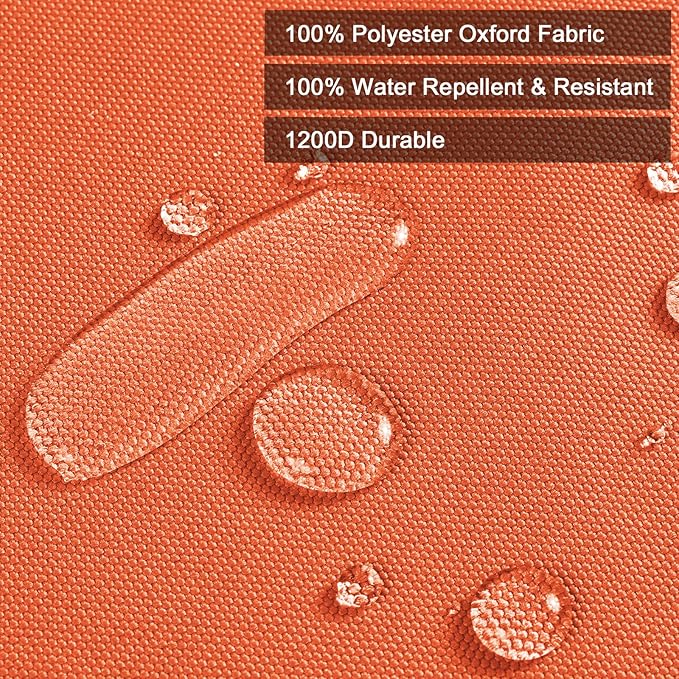 Thickened Waterproof Canvas Fabric by The Yard, 1200D 58" W Outdoor Upholstery Material Heavy Duty Fabric Water Resistant Sewing Material for Chair Patio Cushion Purse Bag, 1 Yard Orange