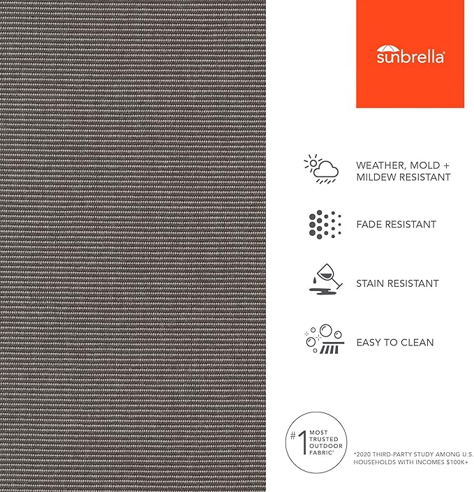 Sunbrella Outdoor Fabric by The Yard | Canvas Coal | Official Sunbrella Seller | Indoor or Outdoor Upholstery Fabric for Chairs, Cushions, Drapery, Pillows, Furniture