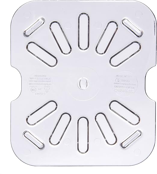 Carlisle FoodService Products Storplus Food Pan Drain Shelf Drain Tray for Kitchens, Restaurants, and Hotels, Polycarbonate, 1/6 Size, Clear