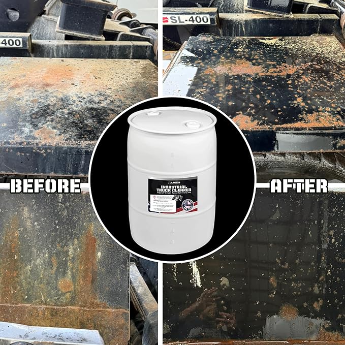 Industrial Truck Cleaner – Removes Road Film, Grease & Heavy Grime (Non-Corrosive, Biodegradable Formula), Professional Bulk Size, 55-Gallon Drum