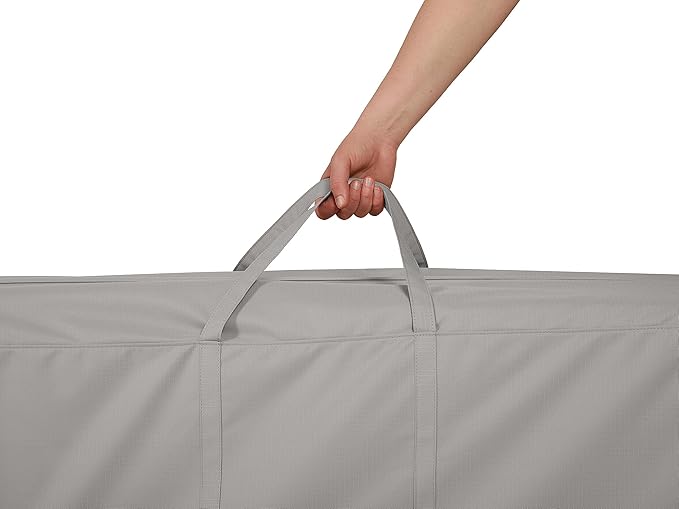 Covermates Cushion Storage Bag - Heavy-Duty Polyester, Weather Resistant, Water Resistant Zipper, Cover Accessories, 48Wx 16D x 22H, Ripstop Grey