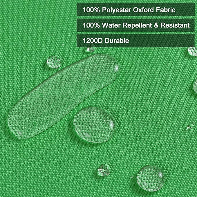 Thickened Waterproof Canvas Fabric by The Yard, 1200D 58" W Outdoor Upholstery Material Heavy Duty Fabric Water Resistant Sewing Material for Chair Patio Cushion Purse Bag, 8 Yard Green