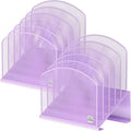 Delifox Inclined Desk File Organizer,Vertical File Folder Holder Stand Metal Rack File Sorter for Office Classroom Desktop Organization