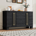 Amposei Modern Sideboard Cabinet 60-Inch Wood Credenza Console Storage Cabinet Dining Buffet Table with 4 Doors and Adjustable Shelves for Living Room Entryway, Black