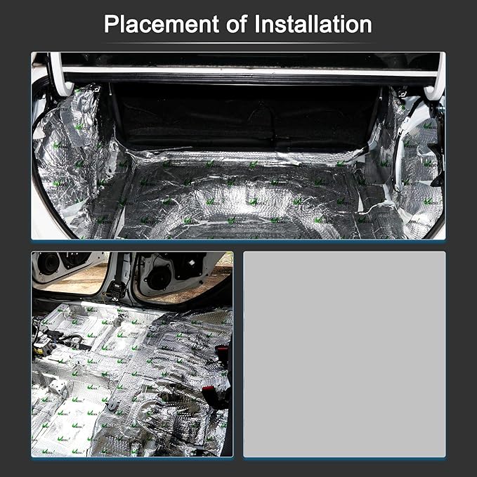 uxcell 10pcs 80mil 10.5sqft Car Sound Deadener Heat Insulation Mat Butyl Pad Damping Self Adhesive Deadening Material Door Roof Floor Sound Barrier