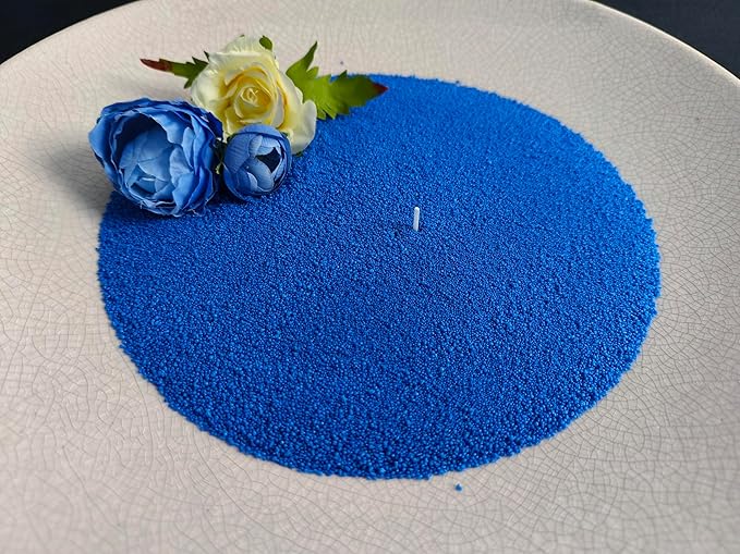 DRMAISON Pearled Candle Wax Sand DIY Kit - 35.3 oz, Sky Blue, Non-Toxic&Smoke-Free, Refillable with 60 Wicks, Long-Lasting Flame, Highly Customizable for Wedding, Party&Holiday Decor