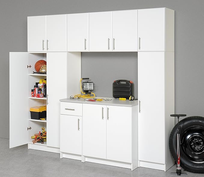Prepac Elite 16" Wall Cabinet, White Storage Cabinet with 1 Adjustable Shelves, Storage for Pantry, Kitchen and Bathroom 16" D x 16" W x 24" H, WEW-1624