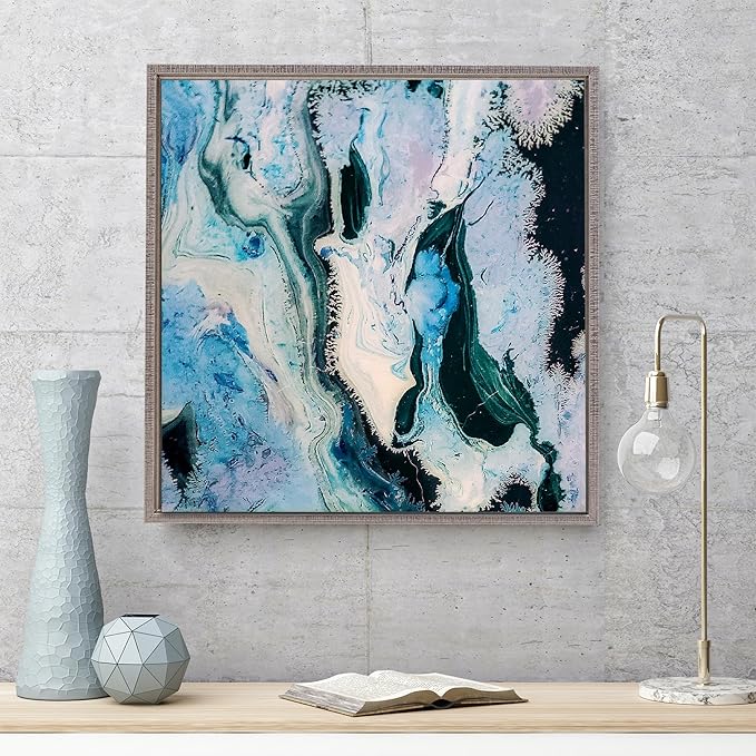 Pixy Canvas Floater Frame 33x33 for 3/4 (0.75) inch Deep Canvas Paintings/Canvas Prints/Wood Canvas Panels/Wall Art/Wall Decor/Home Decor/Artwork (Antique Silver, 33 x 33 inch, Square)
