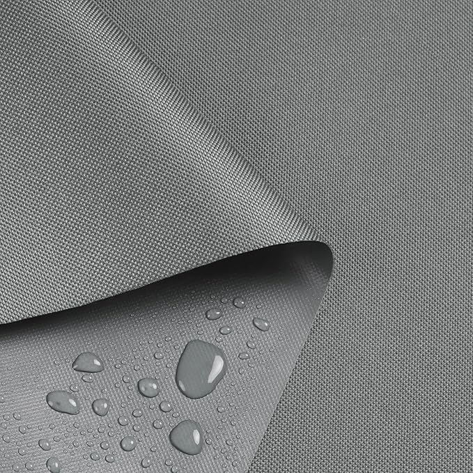 Waterproof Marine Canvas Fabric by The Yard 58" W 600D PVC Backing Water-Resistant Polyester Fabric Upholstery Material for Outdoor Indoor Marine Awning Tent Boat Furniture Cover, 1 Yard Light Grey