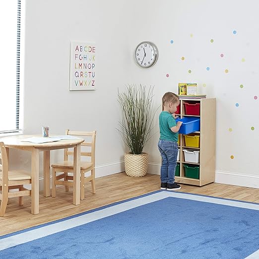 ECR4Kids 10 Cubby Tray Cabinet with Scoop Front Storage Bins, 5x2, Classroom Furniture, Assorted