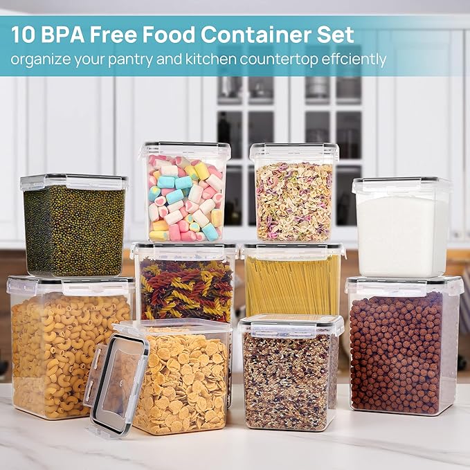 Vtopmart 24 Pcs Food Storage Containers with 10 PCS Flour and Sugar Storage Container