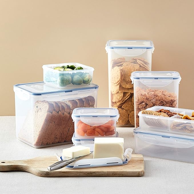 LOCK & LOCK Easy Essentials Food Storage Container Set, 4-Piece -Clear