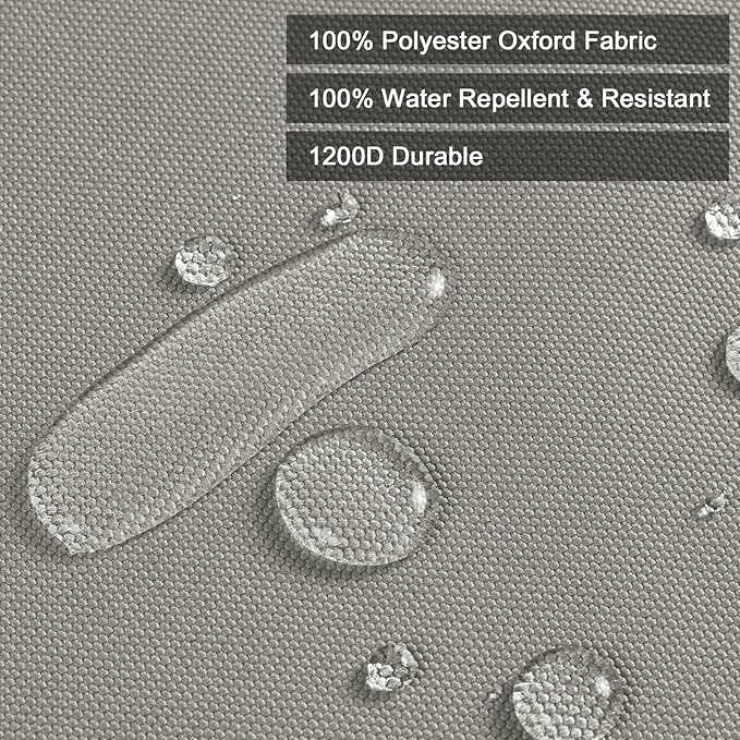 Thickened Waterproof Canvas Fabric by The Yard 1200D 58" W Outdoor Upholstery Material Heavy Duty Fabric Water Resistant Sewing Material for Chair Patio Cushion Purse 3 Yard Silver Grey