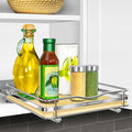 LYNK PROFESSIONAL® Élite™ Pull Out Spice Rack Organizer for Inside Kitchen Cabinets - 10-3/8 inch Wide - Slide Out Drawer – Wood/Chrome Sliding Spice Organization for cabinet - Spice Racks - 1 Tier
