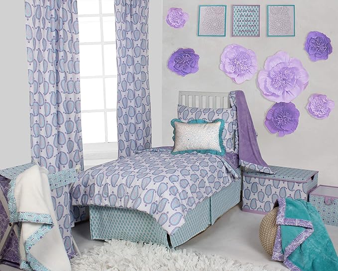 Bacati -Toy Chest Paisley Isabella Purple/Lilac/Aqua Girls