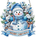 MOGTAA Christmas Diamond Art Hanging Kits for Adults Kids, Christmas Snowman Diamond Art Suncatchers, 5D Special Shape Winter Diamond Painting Window Pendant Kit for Home Garden Wall Decor