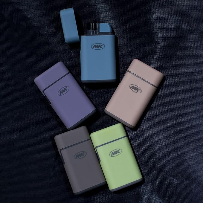 MK Lighter 5-Pack Torch Flame Pocket Lighters, Refillable and Multipurpose, Ideal for Candles, BBQ, Camping, and Everyday Use (Pastel-5PC)