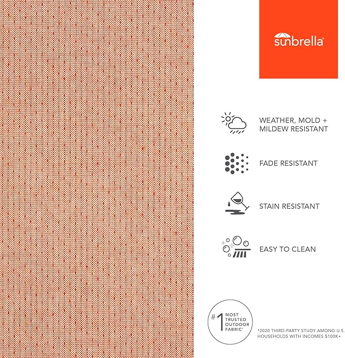 Sunbrella Fabric by The Yard | Official Sunbrella Seller | Indoor or Outdoor Upholstery Fabric for Chairs, Cushions, Drapery, Pillows, Furniture | Solo Chili