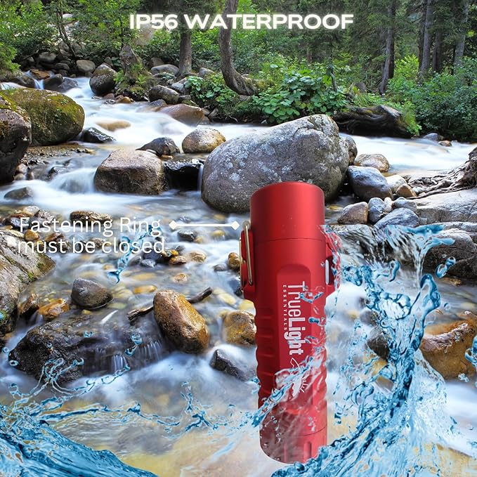 TrueLightEssentials Electric Rechargeable Plasma Lighter - Waterproof USB Arc Lighters with Flashlight LED Battery Indicator and Flexible Neck for Candle Survival Camping Emergency (Red, Long)