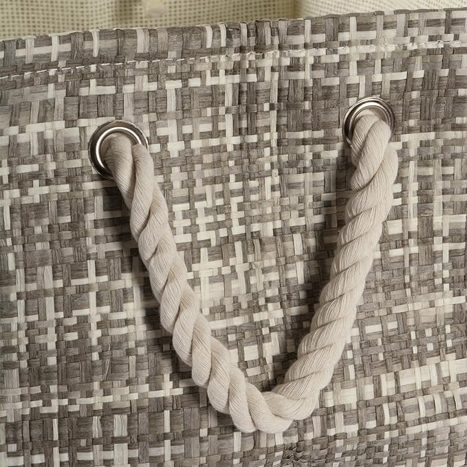 DII Woven Paper Storage Bin, Tweed, Gray, Large