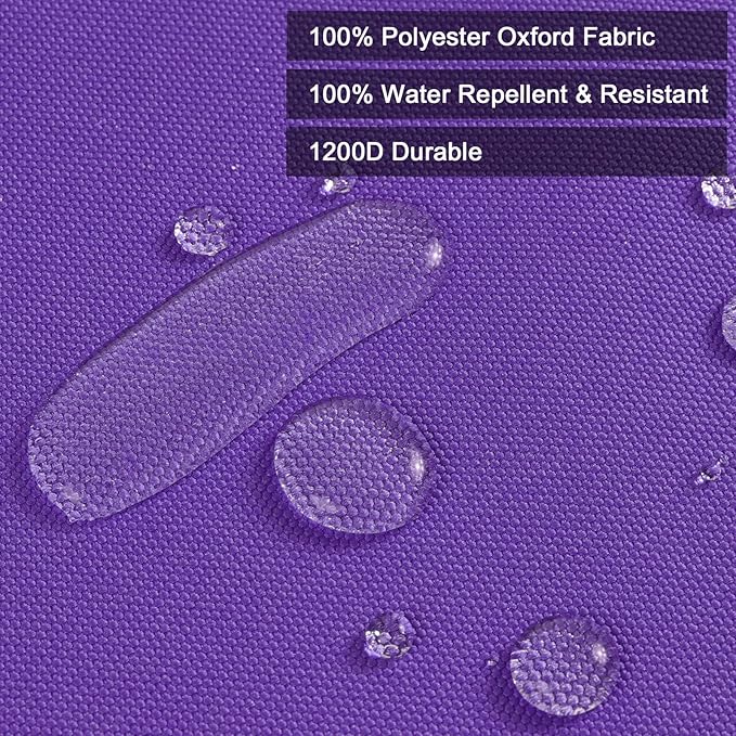 Thickened Waterproof Canvas Fabric by The Yard, 1200D 58" W Outdoor Upholstery Material Heavy Duty Fabric Water Resistant Sewing Material for Chair Patio Cushion Purse Bag, 1 Yard Purple
