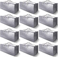 VELVETSURE 12 Pack Heavy Duty Extra Large Moving Bags W/Backpack Straps - Strong Handles & Zippers, Storage Totes For Space Saving, Fold Flat, Alternative to Moving Box and Storage Bin, Silver