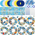 Hollowfly 48 Sets Hanukkah Wreath Craft Kits DIY Menorah Hanging Ornaments Make Your Own Hanukkah Craft with Stickers for Home Party DIY Activities