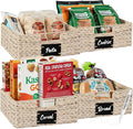 Best Choice Products Set of 4 13x12in Water Hyacinth Pantry Baskets, Woven Organizers w/Chalkboard Label, Chalk Marker - White