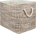 DII Woven Paper Storage Bin, Tweed, Stone, Large