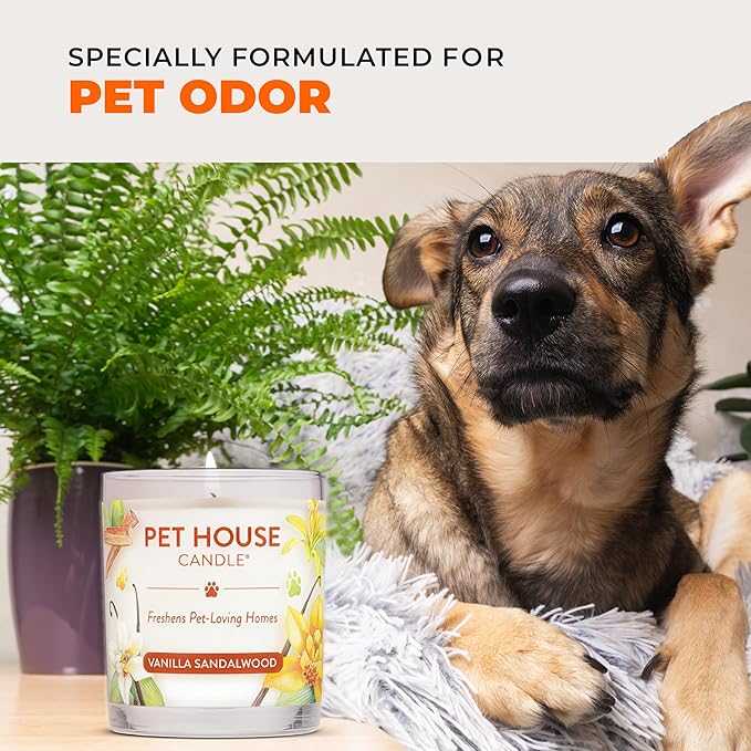 One Fur All Pet House Fall Candles, Long Lasting, Clean Burning, Soy Wax Scented Candles for Pet Odor, Caramel Latte