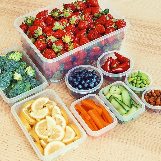fullstar 17-piece Food storage Containers Set with Lids, Plastic Leak-Proof BPA-Free Containers for Kitchen Organization, Meal Prep, Lunch Containers