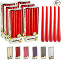 BOLSIUS 60 Count Unscented 10 Inch Red Household Taper Candles - 8 Hours Burn Time - Premium European Quality - Smokeless Dripless Taper Candlestick - Great for Special Occasion, Church, and Everyday