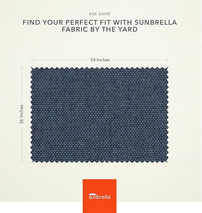 Sunbrella Outdoor Fabric by The Yard | Blend Indigo (Solid) | Official Sunbrella Seller | Indoor or Outdoor Upholstery Fabric for Chairs, Cushions, Drapery, Pillows, Furniture